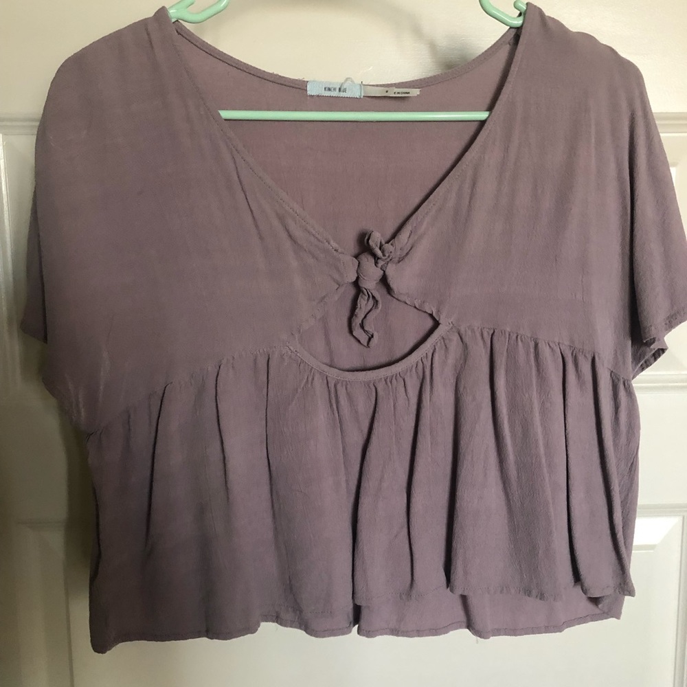 Urban Outfitters light purple crop top tie front